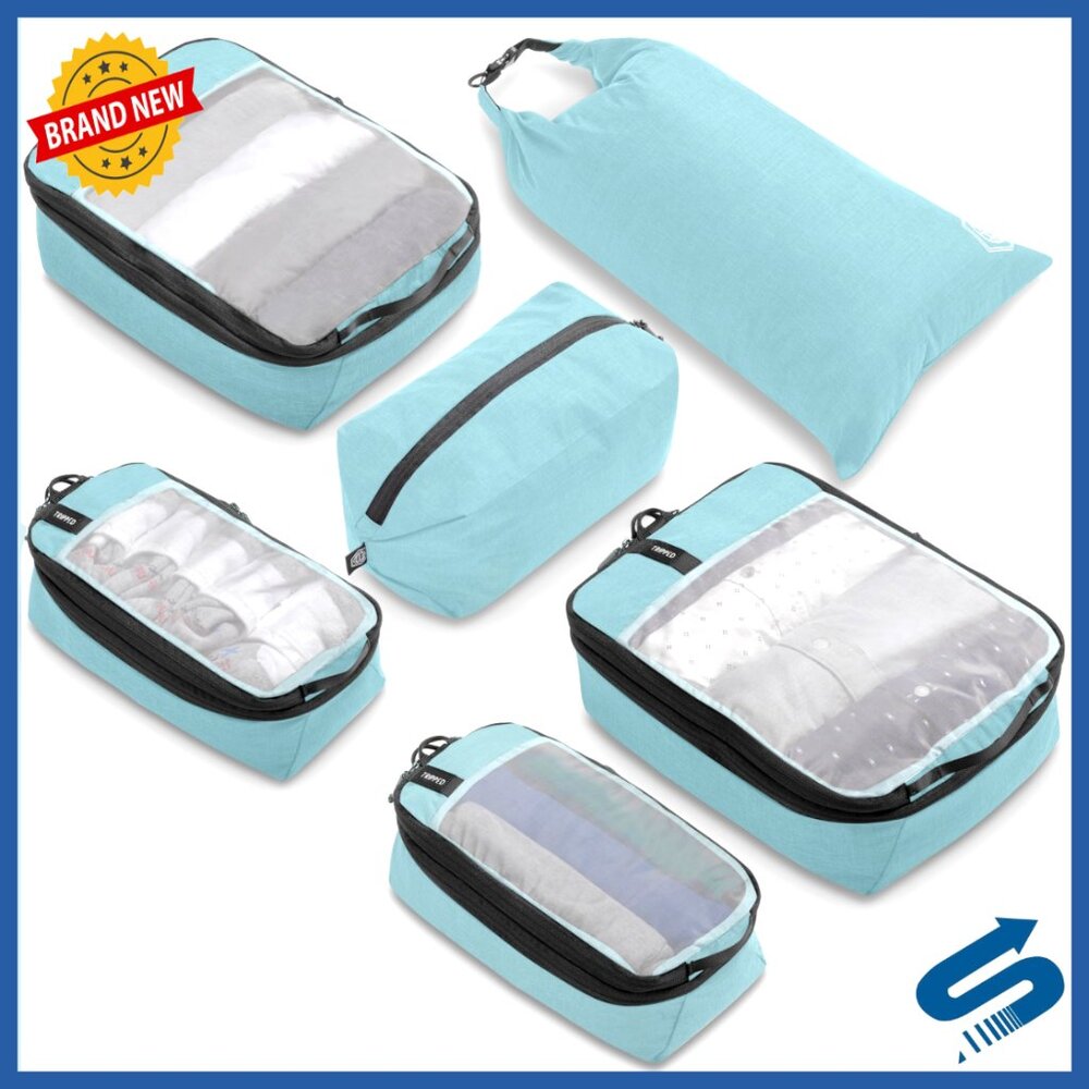 6-Piece Compression Packing Cube Set with Laundry… - image 1